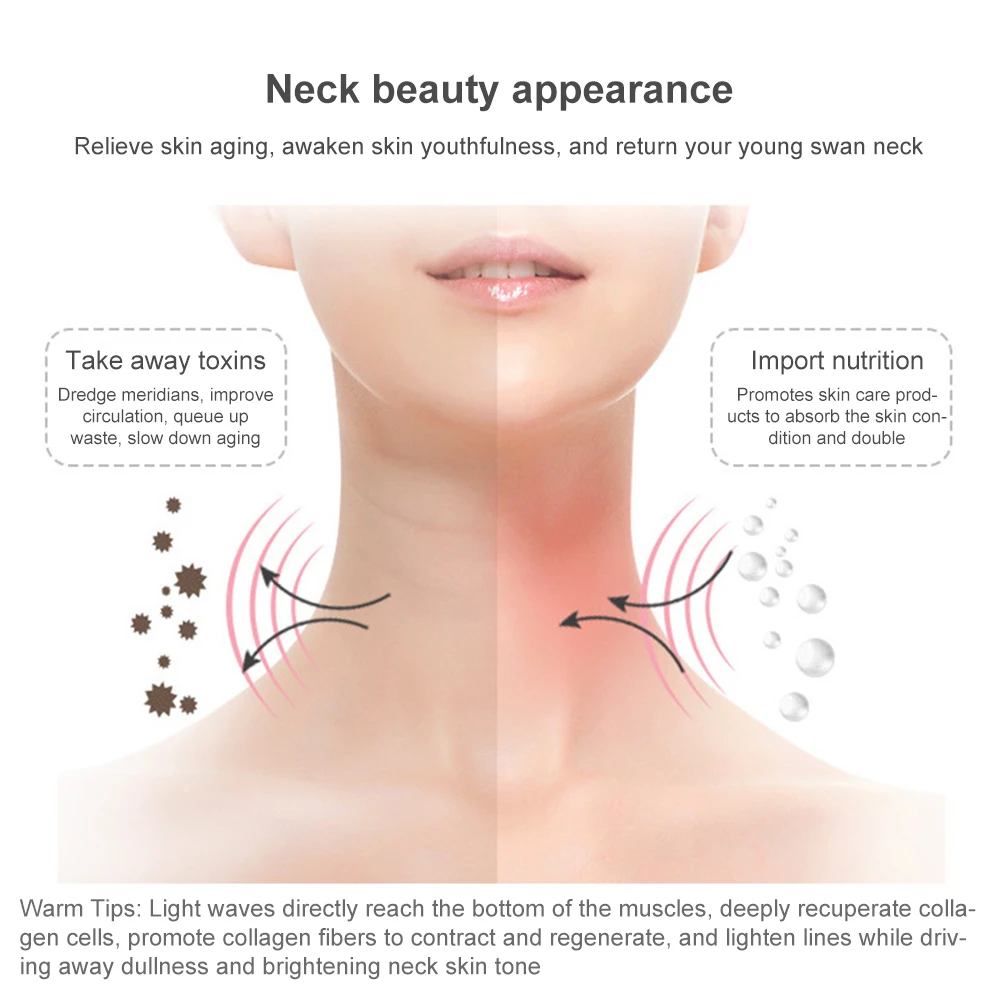 Массажер для шеи и лица светодиодный фотонный терапевтический аппарат разогрева