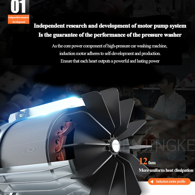 Автомойка высокого давления бесшумная чистая медь индукционный двигатель