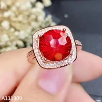 kjjeaxcmy boutique jewelry 925 sterling silver inlaid natural red topaz ring female male support detection exquisite