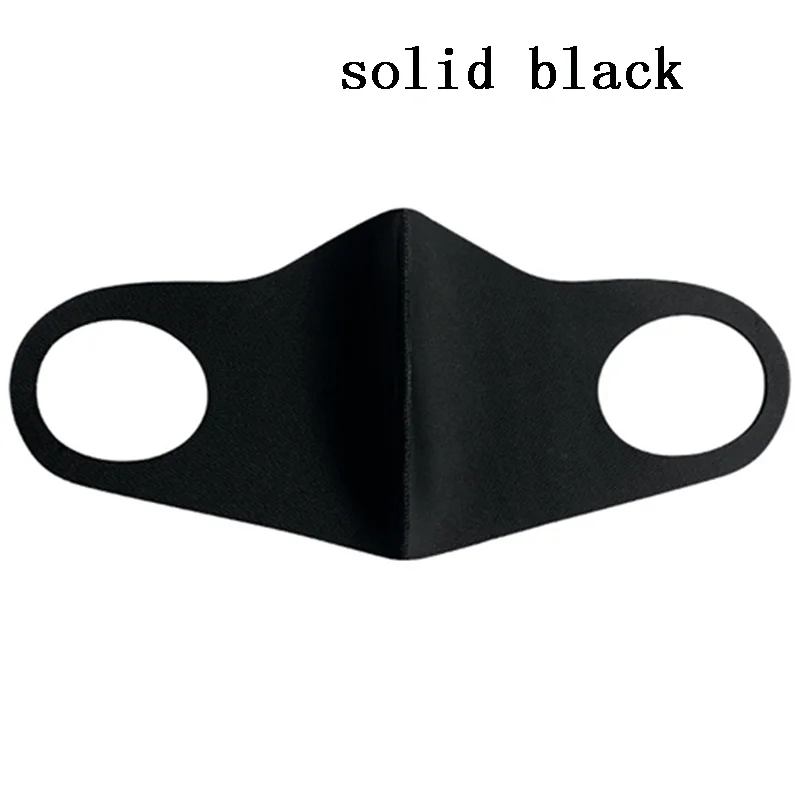 

Print Washable Earloop Face Breathing Mask Unisex Cycling Anti Dust Environmental Mouth Mask Respirator Fashion Black Mask