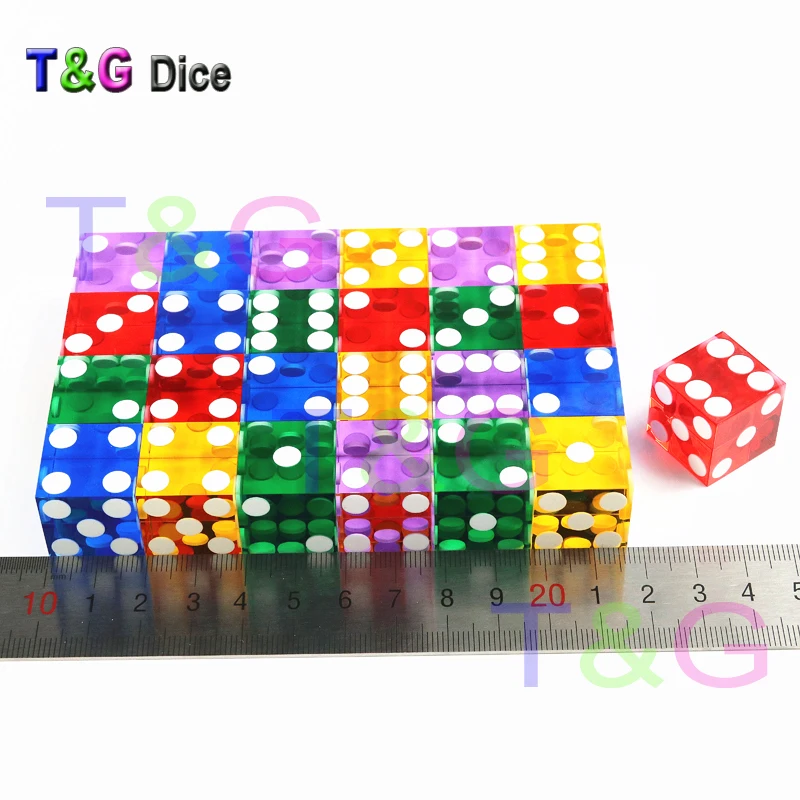 T & G 1 шт цветные 19 мм высококачественные акриловые кости прозрачные шестигранные