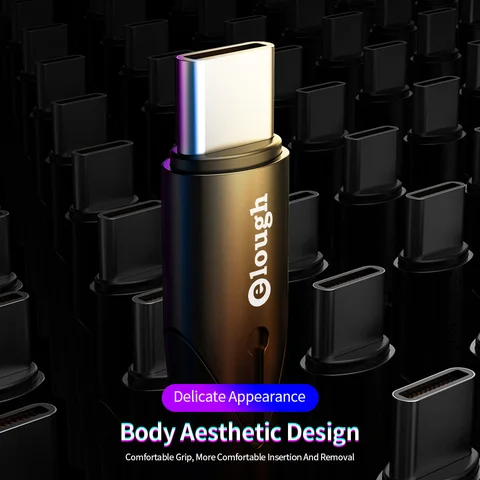 Elough USB C кабель PD 5A, кабель для быстрой зарядки типа C для Samsung S20, 21, Xiaomi Mi 8, 10, Универсальный шнур для быстрой зарядки и передачи данных