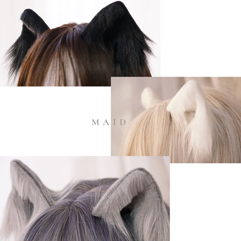 

Cute Furry Animal Beast Ears Hairpin Headwear Ear clip Cosplay Soft Girl Plush Detachable Cat Ear Lolita Hair Accessory Props