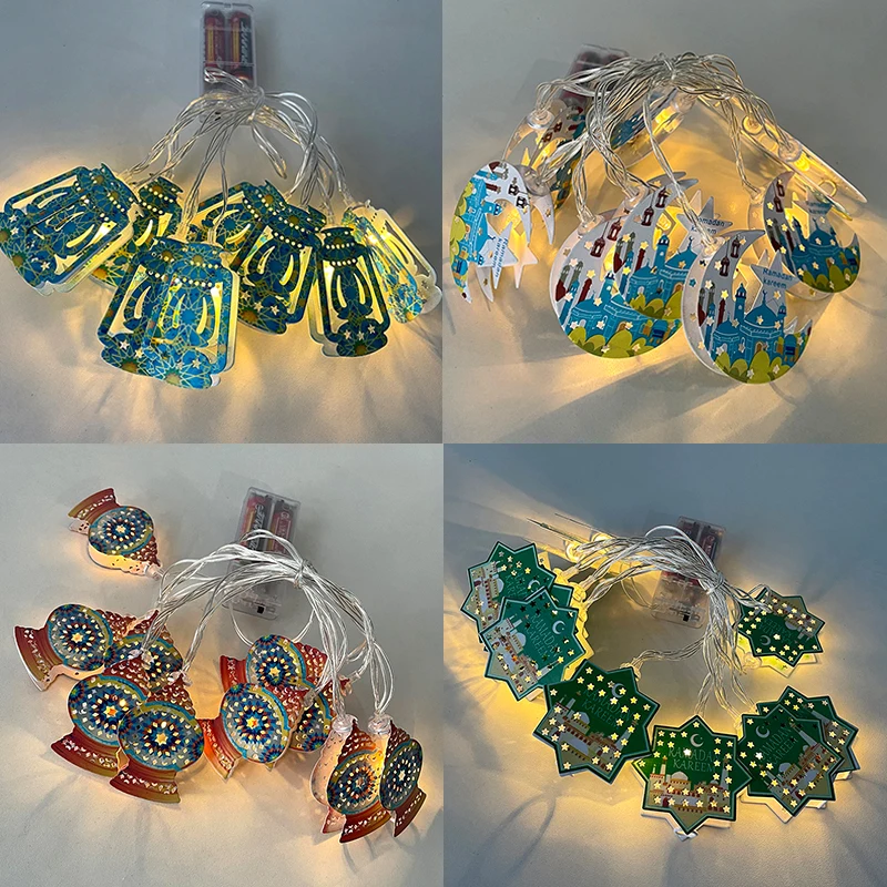 

10LED Ramadan Decoration Moon Star LED Lights String Lantern Islamic Muslim Party Supplies Kareem Ramadan And Eid Home Decor