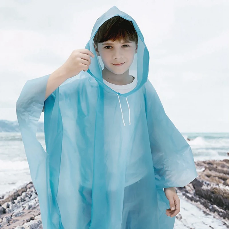 

Disposable Thickened Children Raincoat Peva Poncho Children Cloak Raincoat Travel Portable Mixed Color HOT