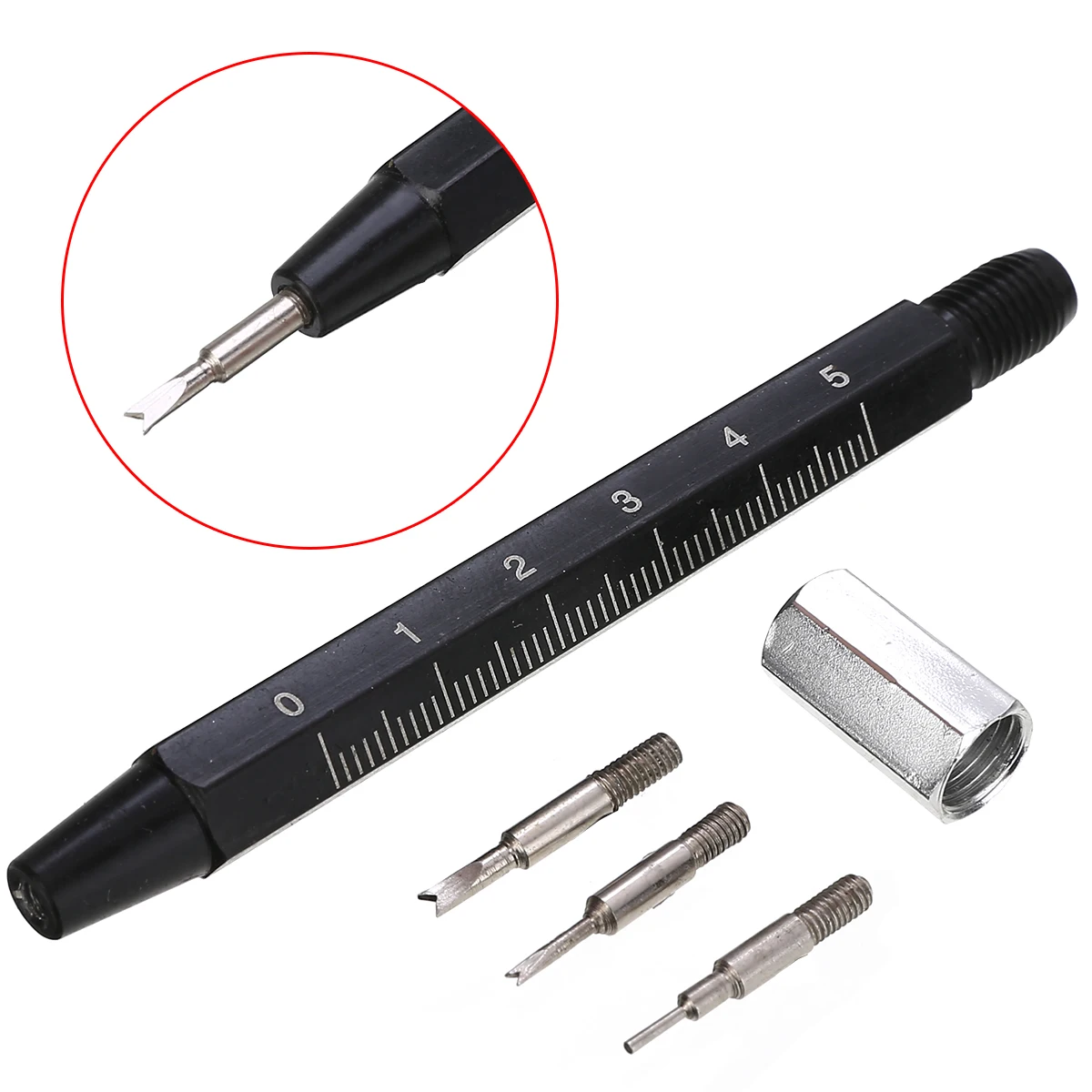 

1set Spring Bar Remover Watch Tool with Scale For Watchmaker Professional 3 in 1 Fork End for Spring Bar Removal Band Opener