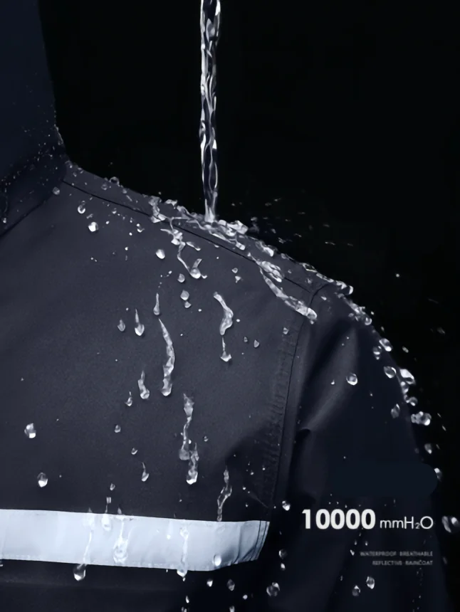 Плащ-дождевик мужской плотный водонепроницаемый двуслойный однобортный