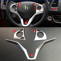 abs matte for honda hrv hr v vezel 2015 2016 2017 car steering wheel button frame panel cover trim car styling accessories 3pcs