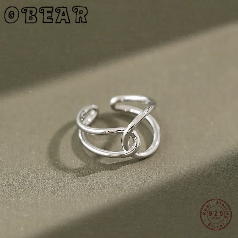 Женское кольцо с 925 пробы OBEAR серебряное в минималистическом стиле | Украшения и