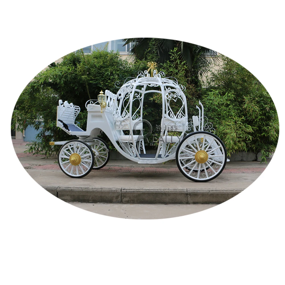 

Mini White Electric Cinderella Classical Pumpkin Wedding Prinss Royal Horse Drawn Carriage