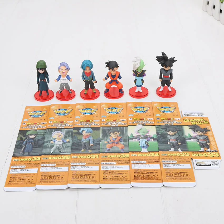 6 шт./компл. 5-7 см Dragon Ball Z Фос Сон Гоку Сын Гохан Вегета пикколо Kuririn Мастер Роши ПВХ, Коллекционная модель, футболка с рисунком персонажей игры «подарки - Цвет: 5 with box