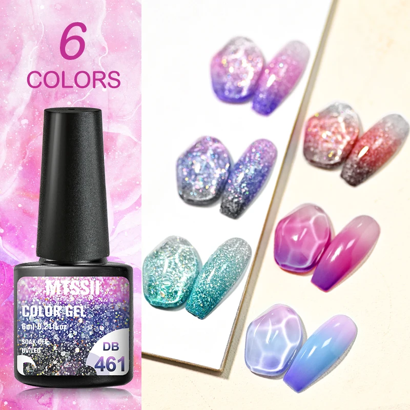 Термальный Гель-лак Mtssii температурный цветной лак волшебный эффект Блестящий