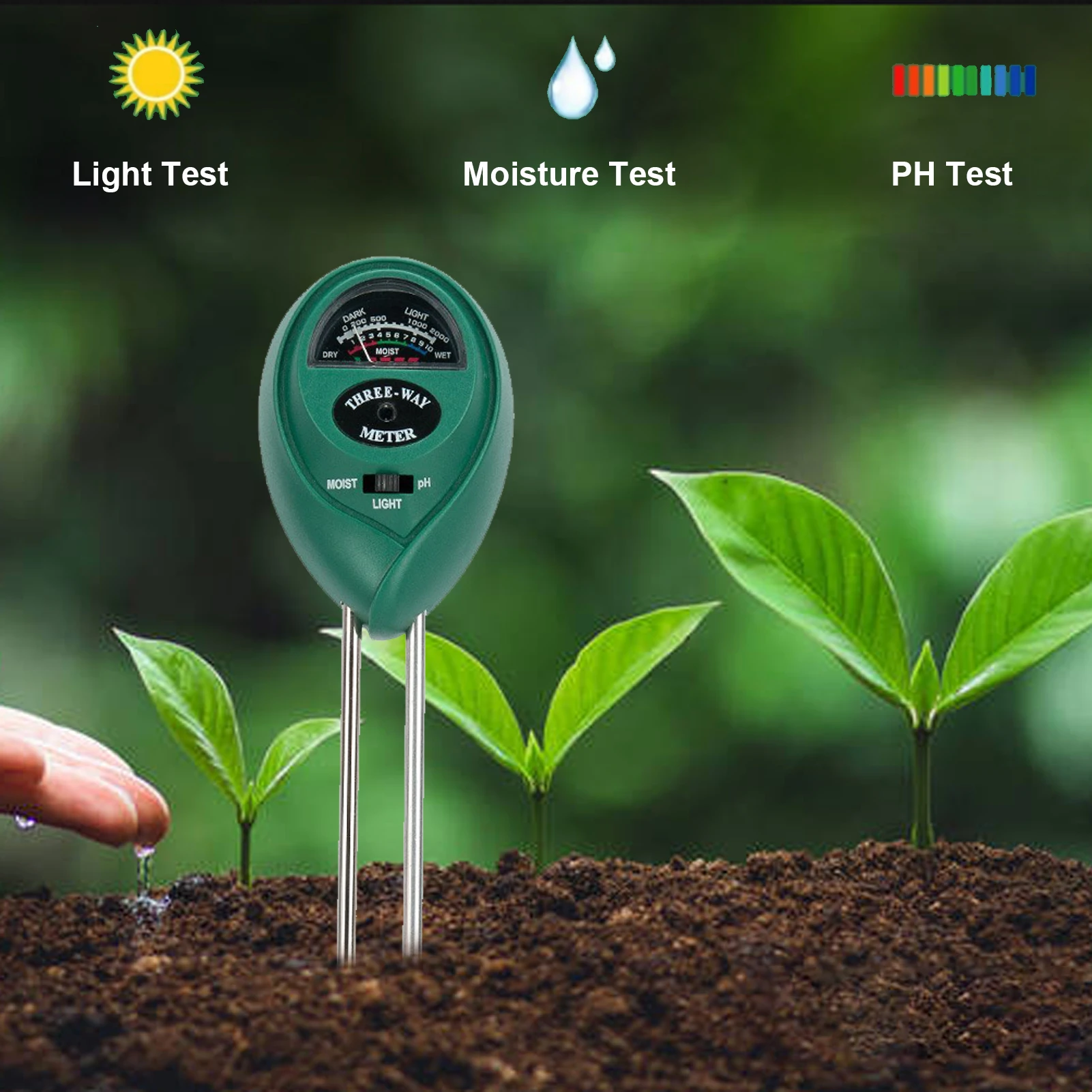 

Ph-метр 3-в-1 почвы Тесты комплект для влаги светильник PH для домашнего сада фермы для дома и улицы