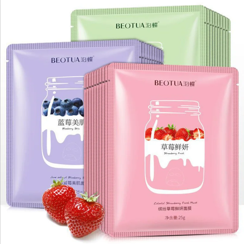Fruit mask 20 шт BIOAQUA лист Маска Улитка эссенция Dope Корея уход за кожей лица маска комбо растительный экстракт алоэ вера оливки мед маска для лица - Цвет: Fruit mask