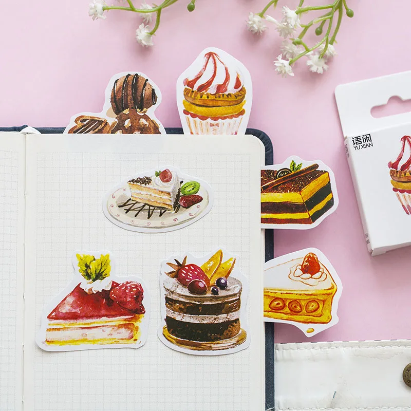 50 шт. милые наклейки для торта Kawaii десерт Канцелярские Стикеры s бумажный стикер на клейкой основе для детей DIY Скрапбукинг принадлежности для альбома
