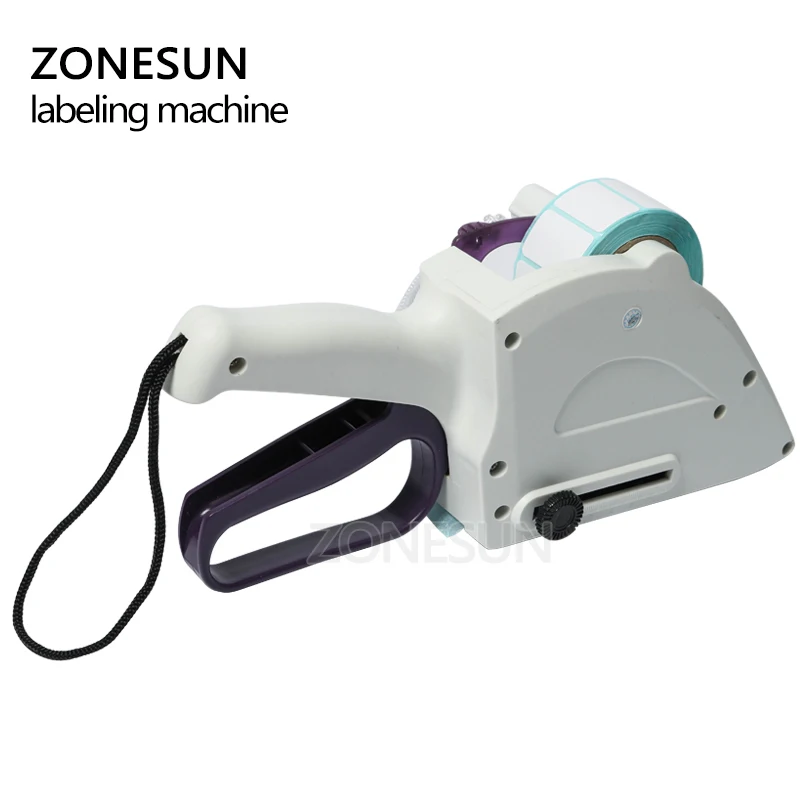 ZONESUN портативная ручная круглая наклейка на бутылки Этикетировочная машина
