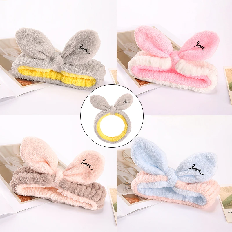 

Повязка на голову из кораллового флиса женская, мягкая эластичная лента для волос с перехлёстом, тюрбан для мытья лица для девушек и женщин, ...