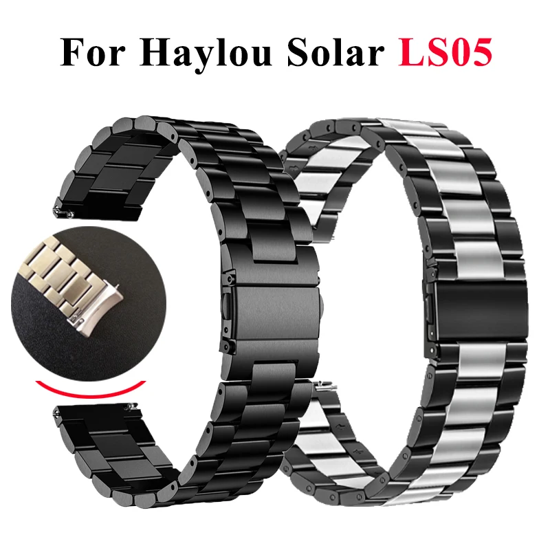 

Ремешок из нержавеющей стали для Haylou Solar LS05, ремешок для смарт-часов, браслет для XiaoMi Haylou Solar LS05