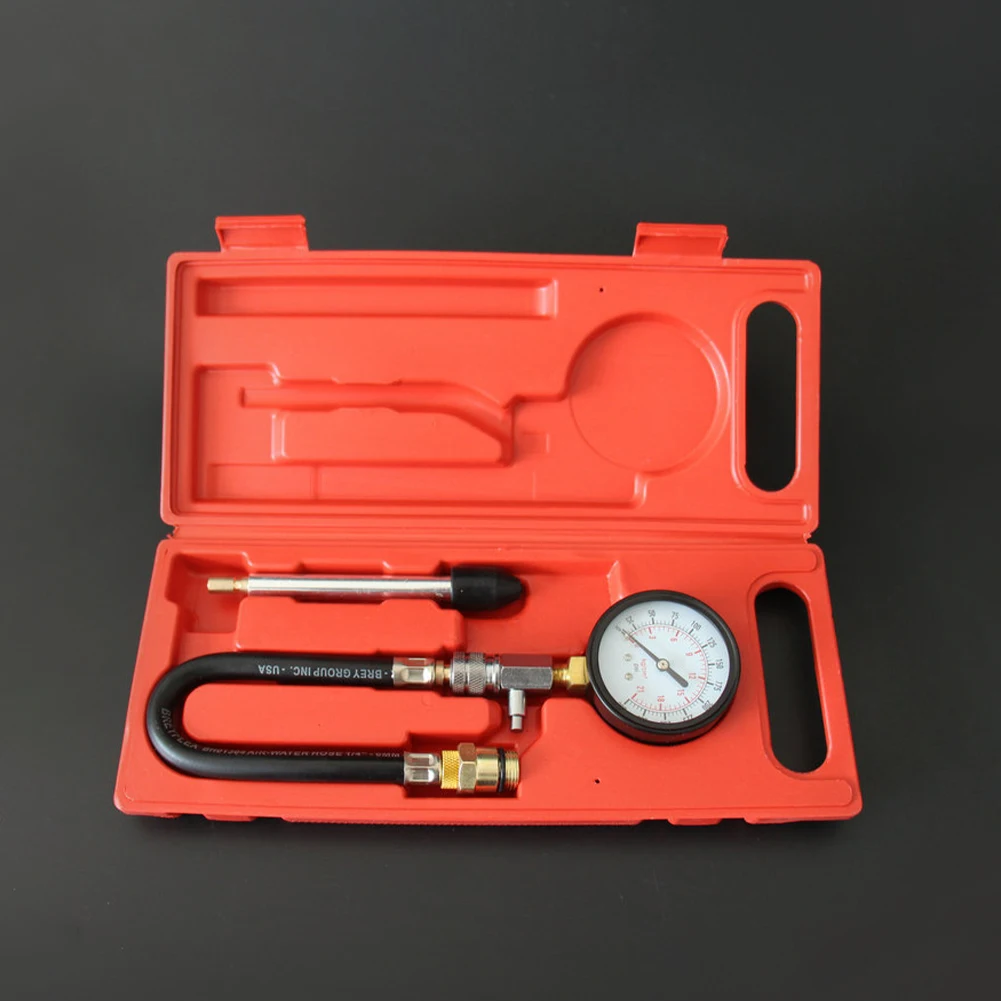 

Compression Tester Pressure Gauge Tester Kit Motor Auto Petrol Gas Engine Cylinder Car Motorcycle Pressure Gauge with Adapter