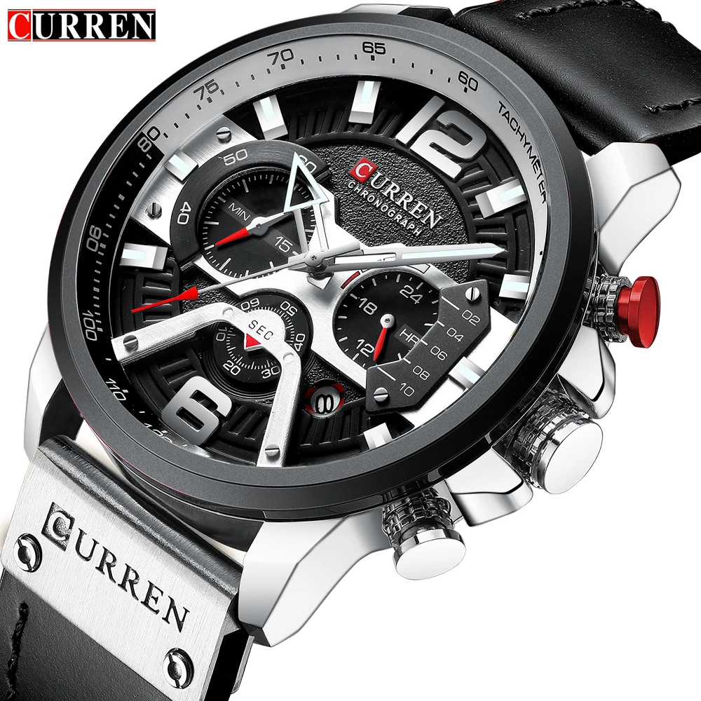 

CURREN Casual Sport Watches for Men Top Brand Luxury Military Leather Wrist Watch Man Clock Chronograph Watch Relogio Masculino