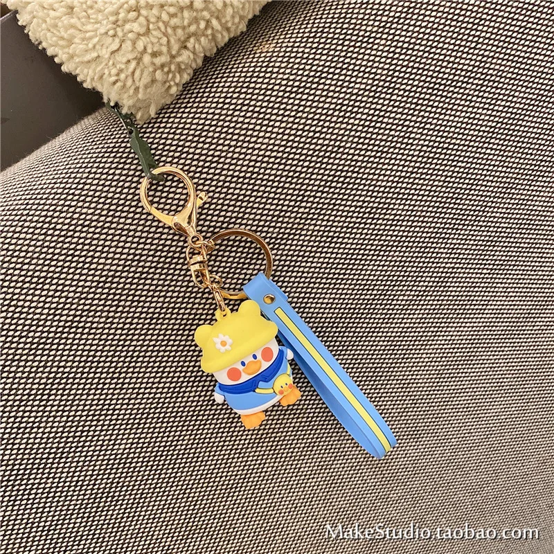 

Lovely Chicken Ring Hanging Act The Role Of Korean Wind Cartoon Silica Gel Lanyard Keychain Creative Women Bag Pendant Keychains