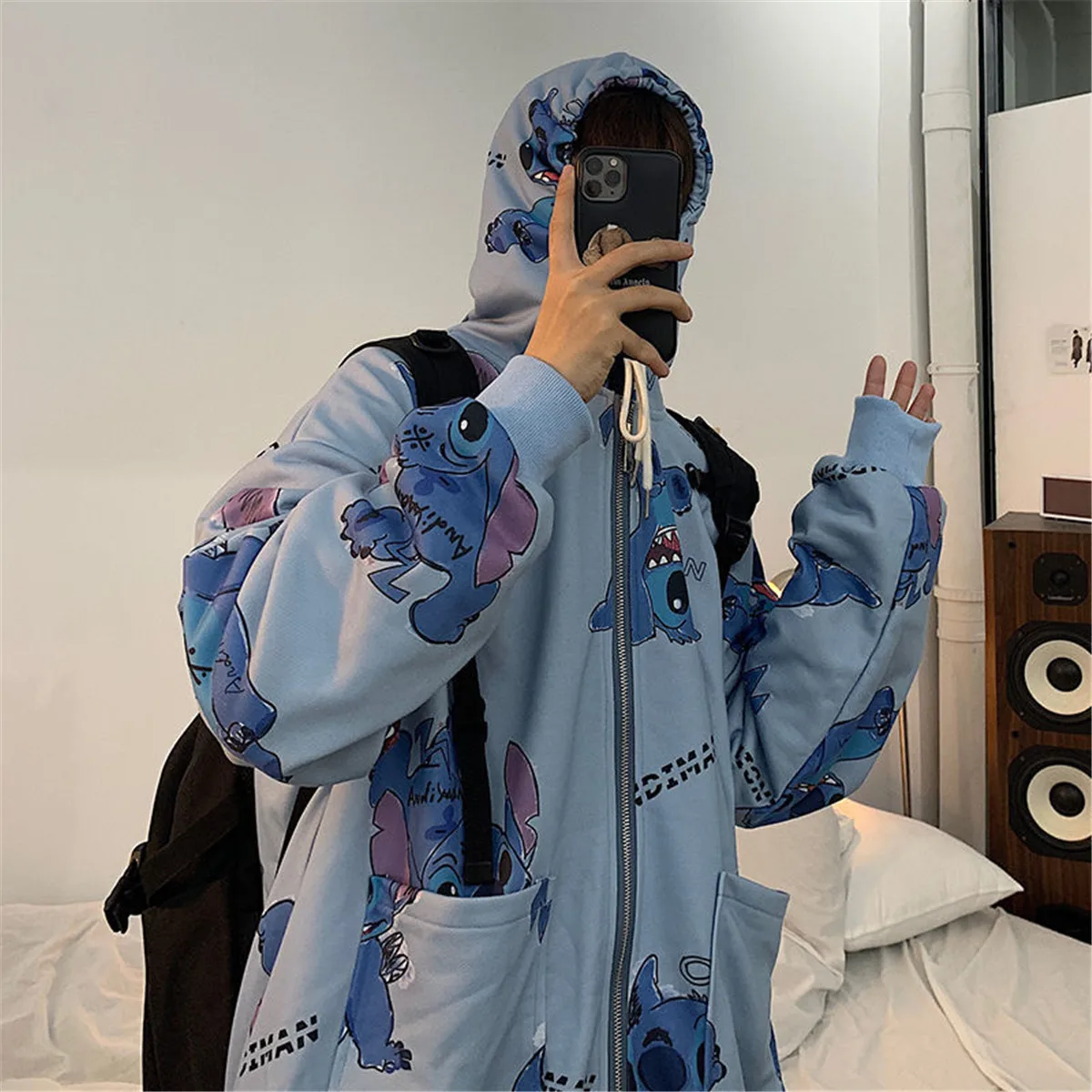 

Cute Cartoon Tops Autumn Kawaii Zipper Hoodie Autumn Women Casual Oversized Hooded Harajuku Funny High Street Sweatshirt Femme