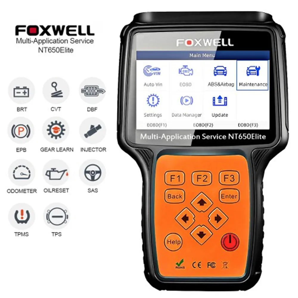 Foxwell NT650 Elite All делает сервис с 11 специальной функцией обновленной версии NT650