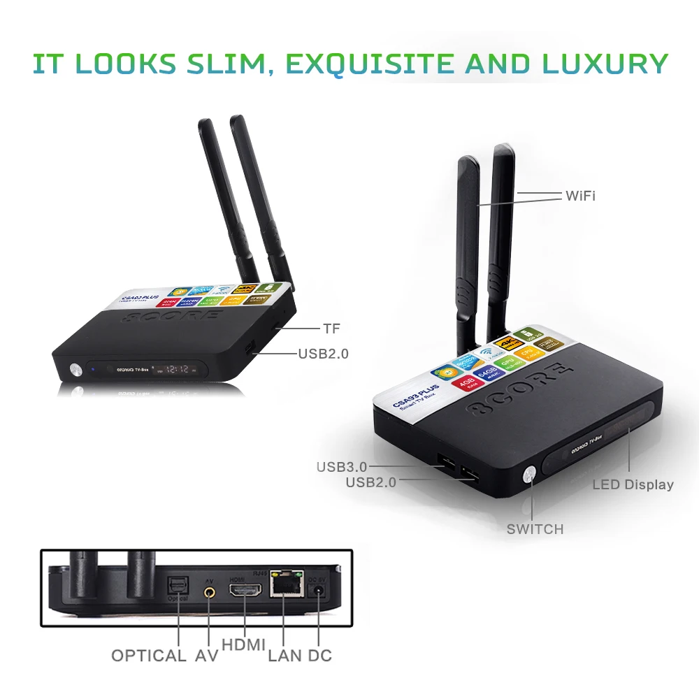 2019 новейший CSA93 Plus Android 8 1 4 ГБ/64 Гб RK3328 четырехъядерный процессор Ultra HD Smart tv Box. 2 4G/5G