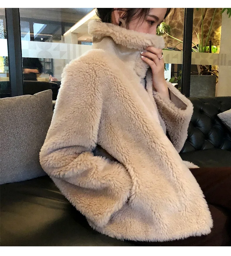 Real Fur Coat Women Sheep Shearing Winter Coat Women Clothes Korean Jacket Manteau Femme BL-1109 YY1065