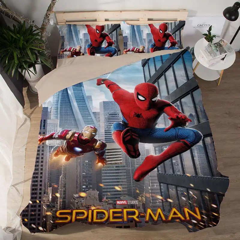 

Marvel Spider-Man Bedding set for Kids Bedroom Queen Size Quilt Duvet Covers Twin Bedspread Double Coverlets Boy's Bed Single 3d