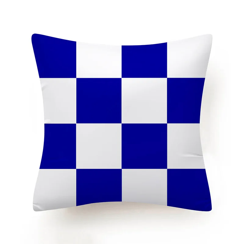 

New Colourful Cushion Cover Modern Geometric Decorative Throw Pillows Case Blue Linen Creative Home Decor for Sofa Car Chair