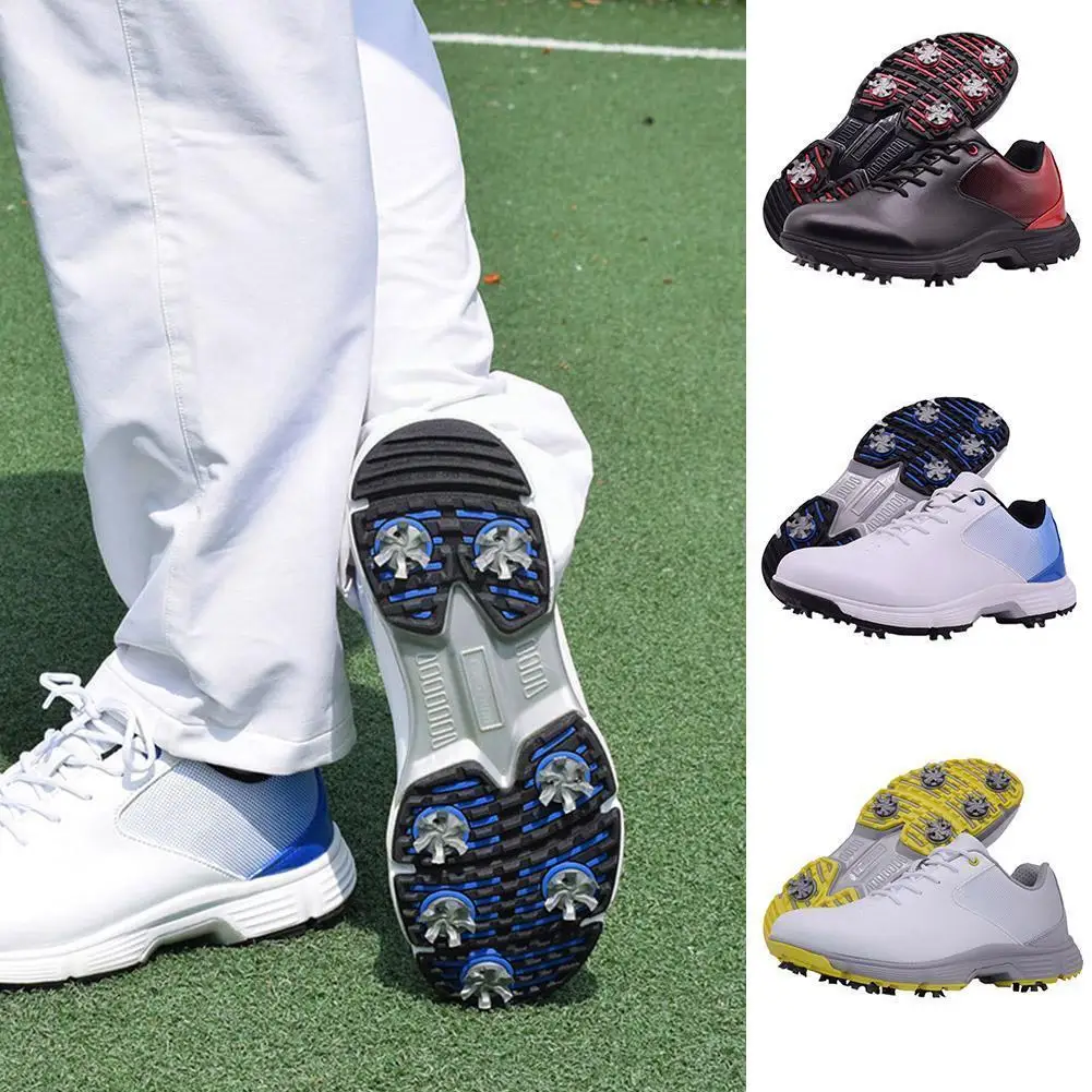 

High Quality Men Waterproof Golf Shoes Professional Sneakers Spikes Anti Slip Leisure Mens Walking Shoes Footwears Golf Out Y2s3