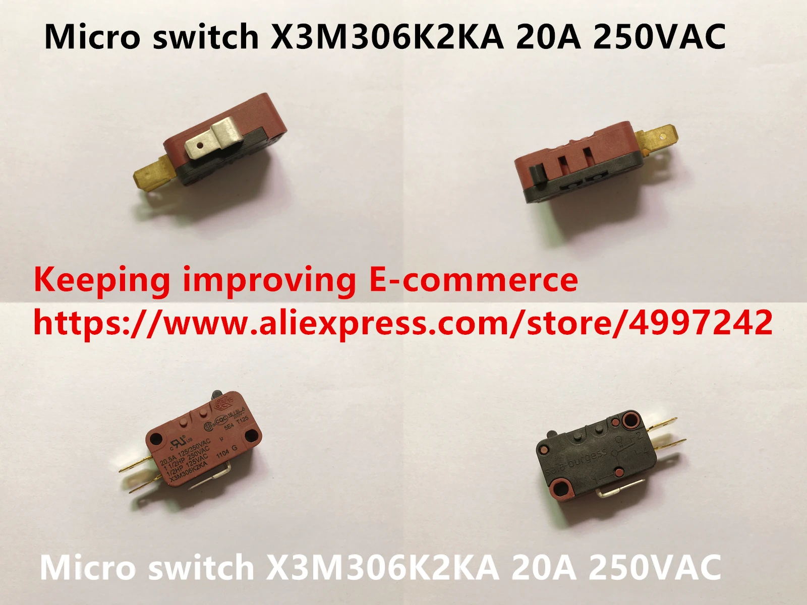 Оригинальный новый 100% микропереключатель X3M306K2KA 20A 250VAC|Выключатели| |