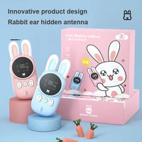 1 pair portable handheld kids walkie talkies kids toy cute rabbit walkie handheld talk parent child educational interactive toy