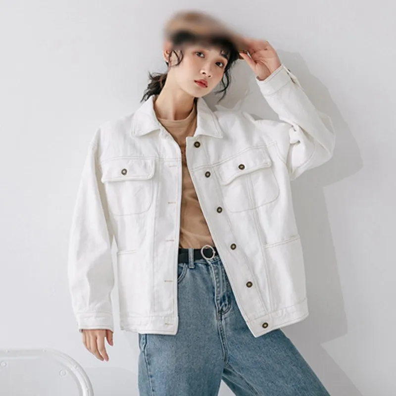 Женские джинсовые куртки с заниженным плечом цвета хаки белый большие размеры