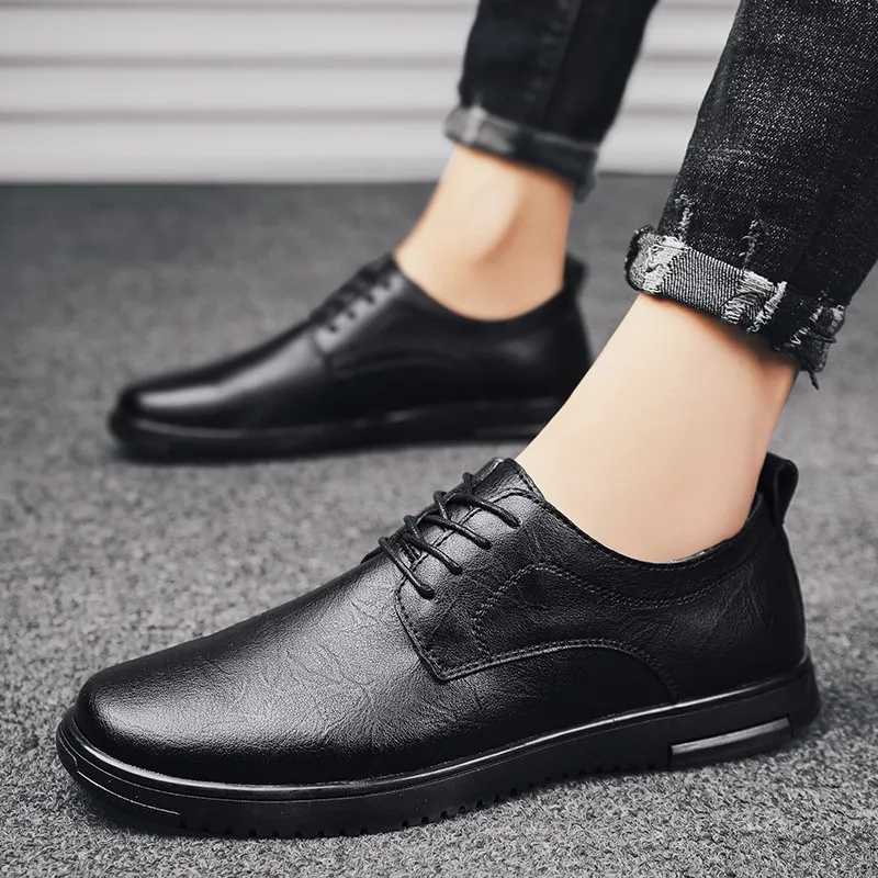 

Men Leather Shoes Slip on Casual Shoes Dress Shoes Brogue Shoes Spring Ankle Boots Vintage Classic Male Casual