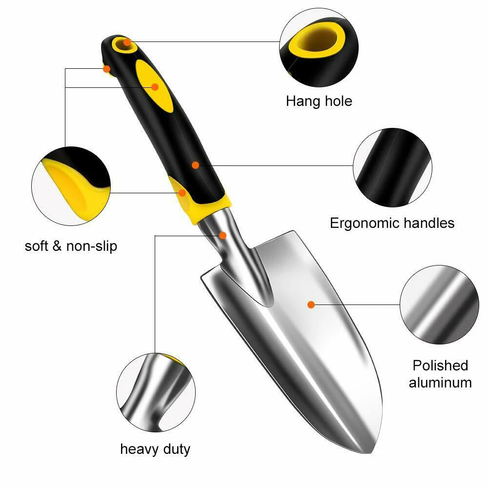

6PCS/Set Gardening Tool Set Trowel Transplanted Cultivator Weeder Weeding Fork Pruner Garden Working Tool with Heavy Duty Castal