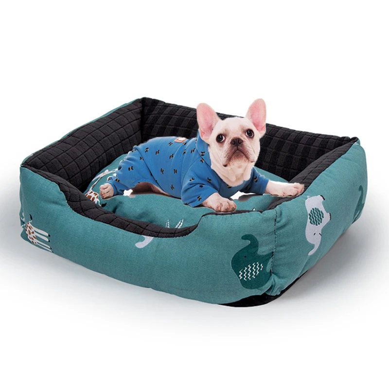 Мультяшная собачья кровать домик для собак теплые корзины клетка кошек моющаяся