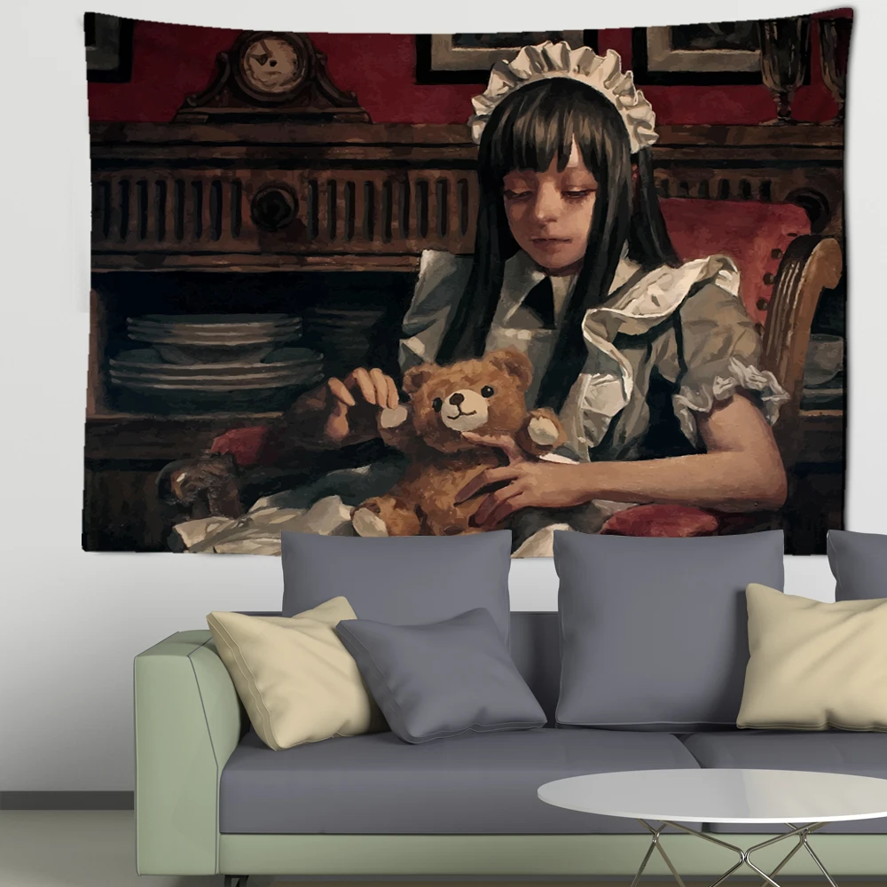 Ретро Мандала горничная Медведь узор одеяло мультфильмы настенные комиксы