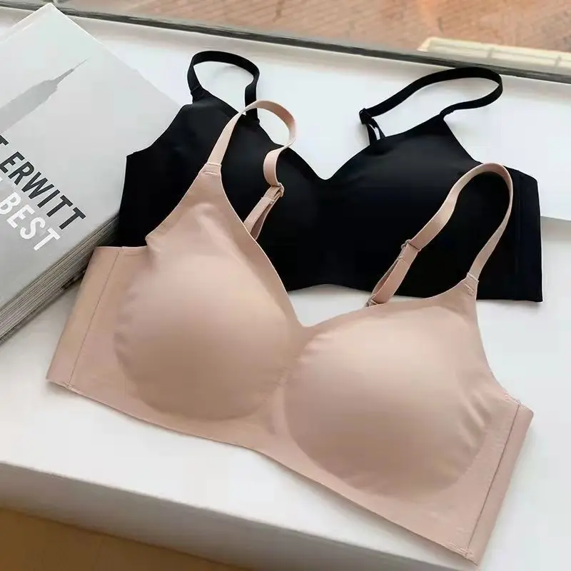 

Girls Bra Natural Latex Traceless Underwear Small Chest Sexy And Comfortable No Steel Ring Breast Bra Thin Smooth Traceless