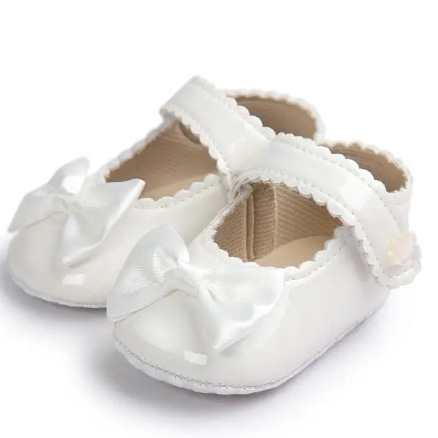 

Baby Girl Bowknot Leater Shoes Sneaker Anti-slip Soft Sole Toddler