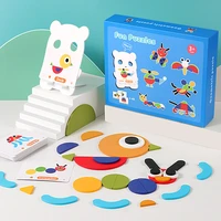 montessori fun 3d wooden jigsaw puzzles multifunctional tangram kids toys interactive games educational toys for kids parents