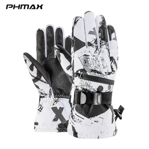 Зимние лыжные теплые перчатки унисекс для зимы уличные водонепроницаемые спортивные перчатки для верховой езды бархатные утепленные - изображение