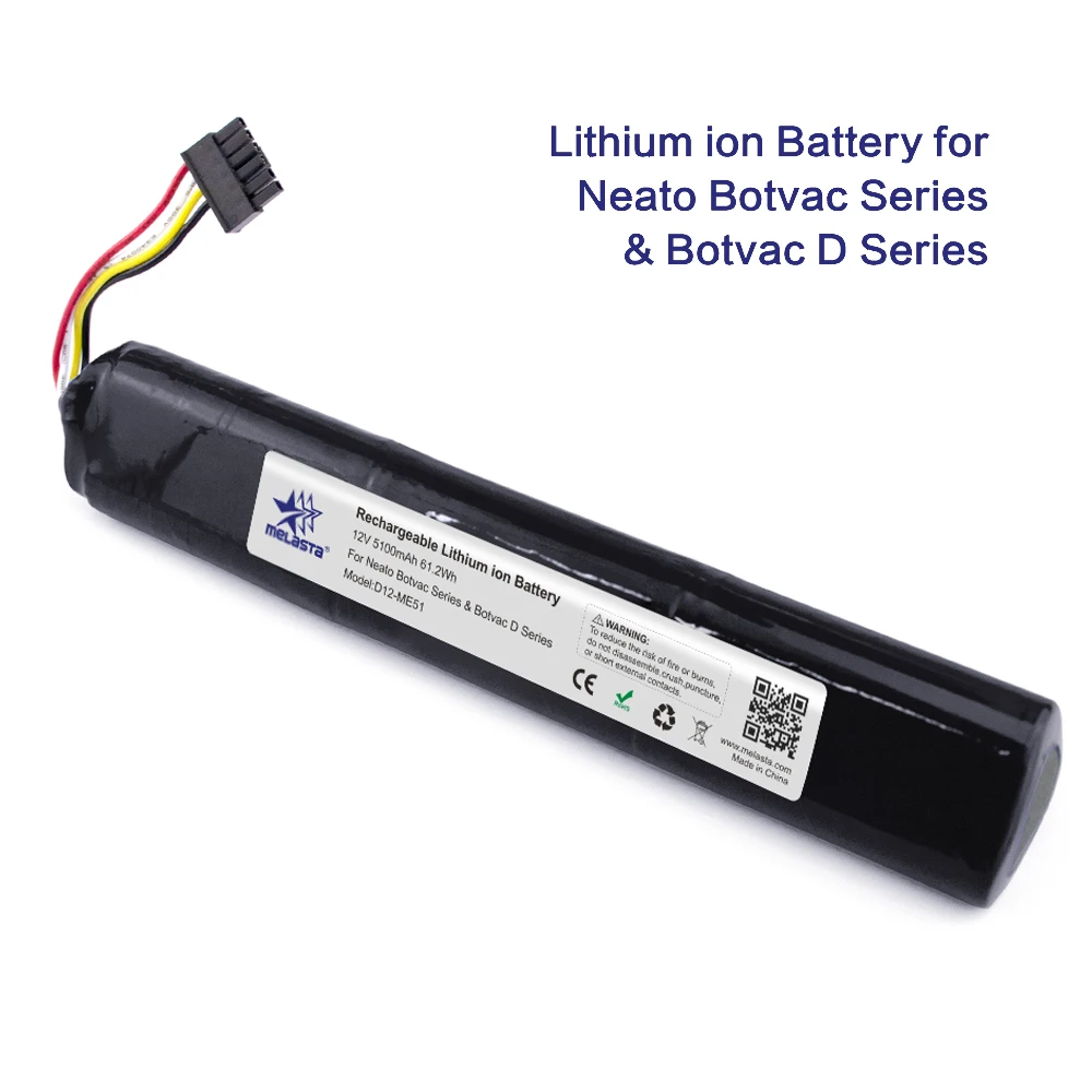 

Melasta Li-ion 12V 5.1Ah Replacement Battery for Neato Botvac D Series & Neato Botvac 70e 75 D75 80 85 D80 D85 Vacuum Cleaner