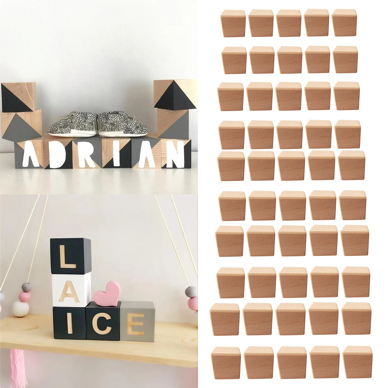 

Кубики из натурального дерева, квадратные деревянные кубики необработанной формы для хобби, изготовление моделей, 10 шт.