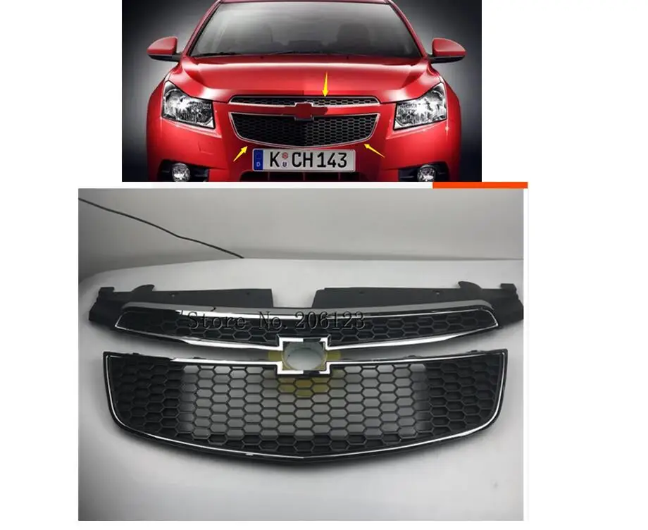 Сетчатая решетка для верхнего нижнего переднего бампера Chevy Cruze 2009 2014
