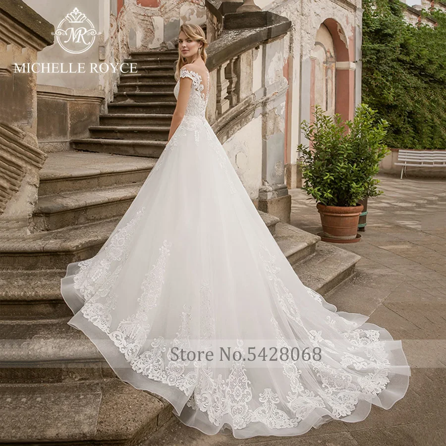 Мишель Ройс Свадебные платья трапециевидной формы для женщин с открытыми