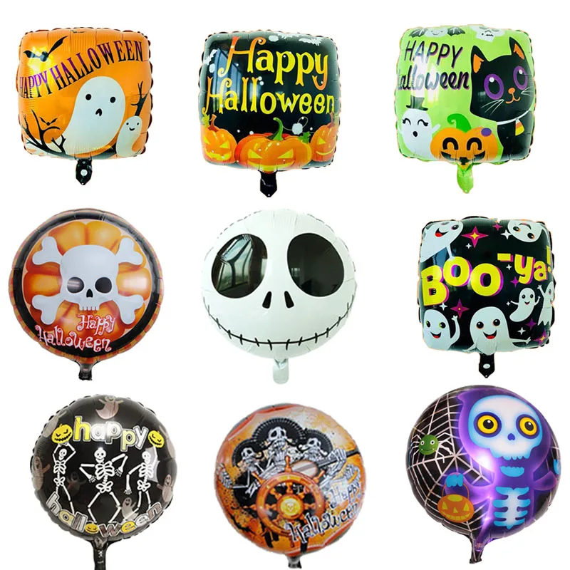 10 шт./лот Новинка 18 дюймов Happy Хэллоуин Круглые фольгированные воздушные шары