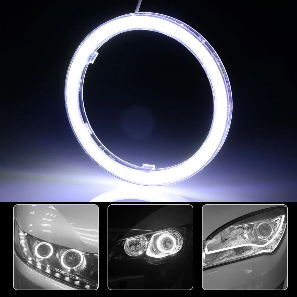 Новые универсальные белые ангельские глазки COB Halo Ring светодиодные фары дальнего