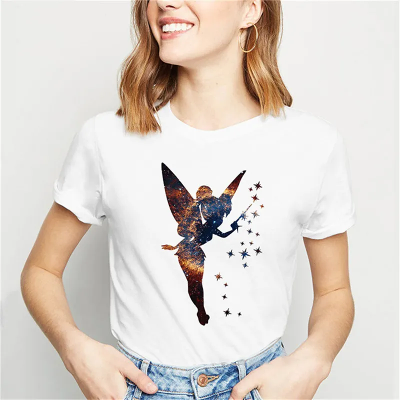 Женская футболка с коротким рукавом круглым вырезом и принтом Ангел|Футболки| |